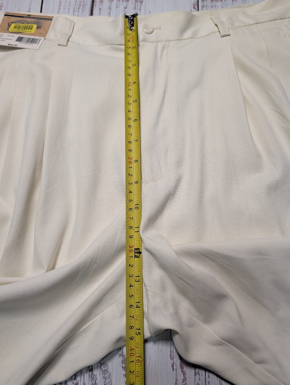 Roundtree & Yorke Caribbean Silk Shorts Cream Size 38 NWT - Picture 12 of 13